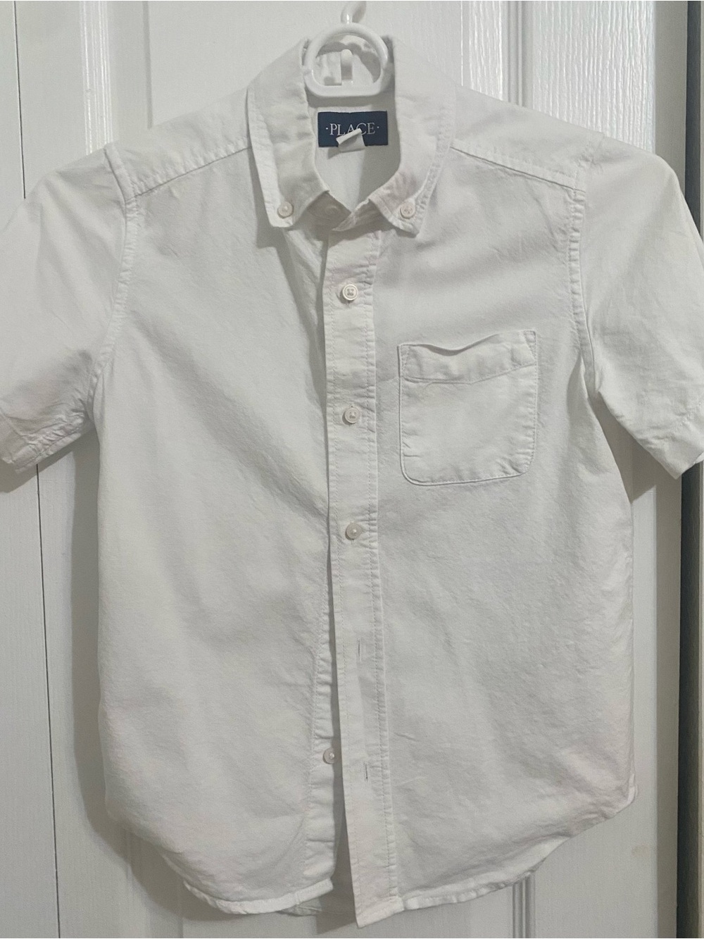 Kid’s White Short Sleeve Button-Down Shirt